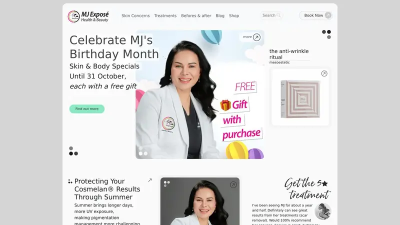 Homepage of mjexpose.nz