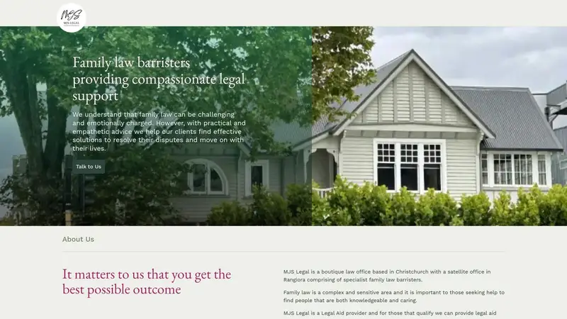 Homepage of mjslegal.nz