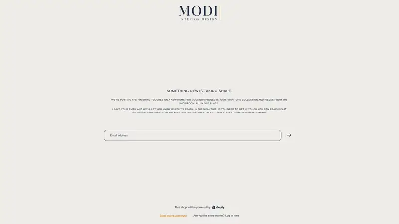 Homepage of modidesign.co.nz