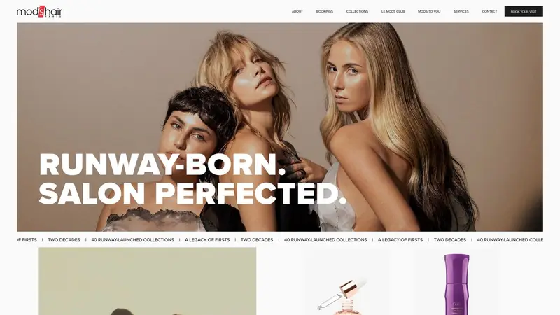 Homepage of modshair.co.nz