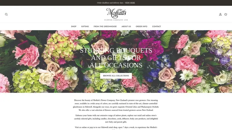 Homepage of moffatts.co.nz