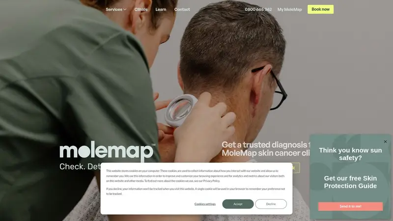 Homepage of molemap.co.nz