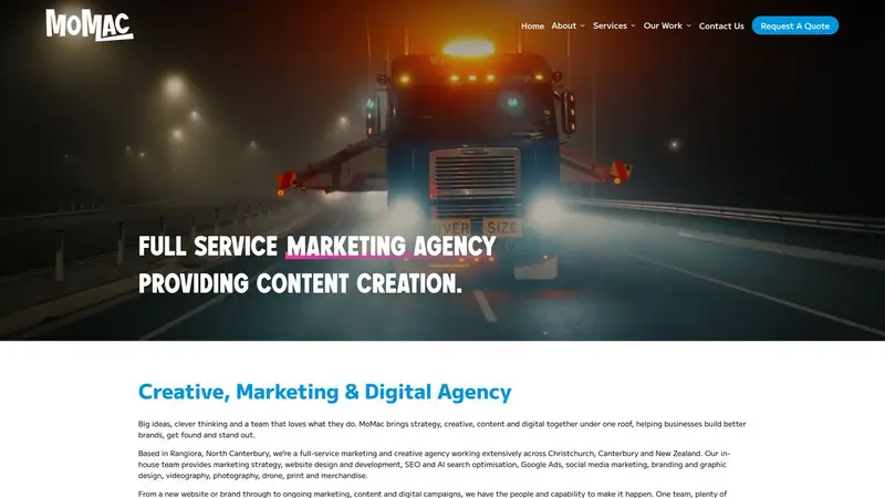 Homepage of momac.co.nz