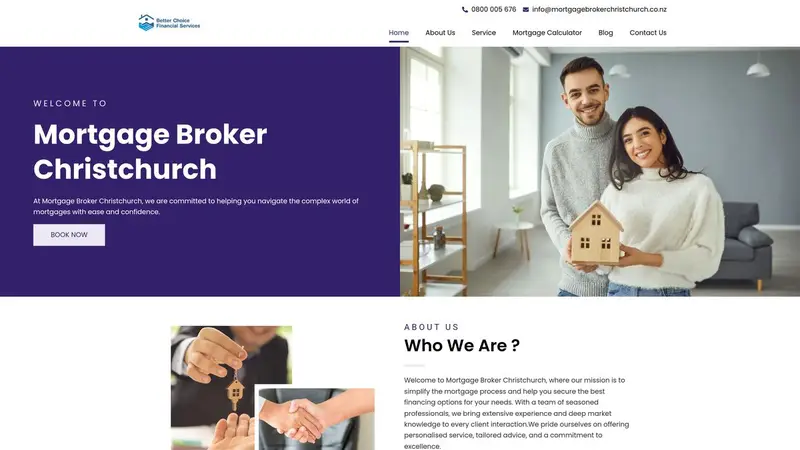 Homepage of mortgagebrokerchristchurch.co.nz