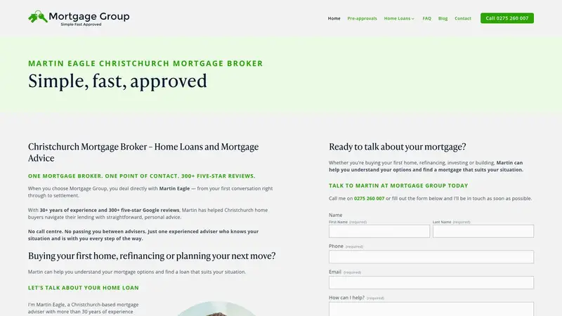 Homepage of mortgagegroup.co.nz