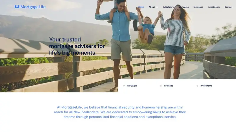Homepage of mortgagelife.co.nz