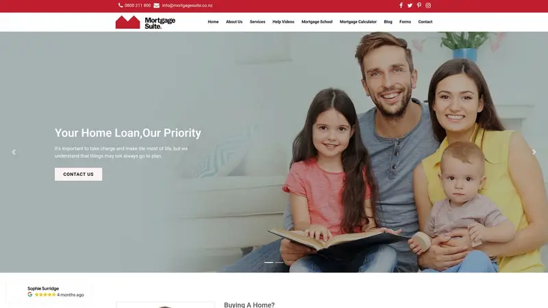 Homepage of mortgagesuite.co.nz