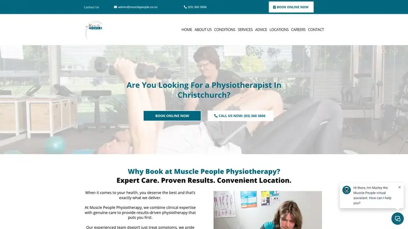 Homepage of musclepeople.co.nz