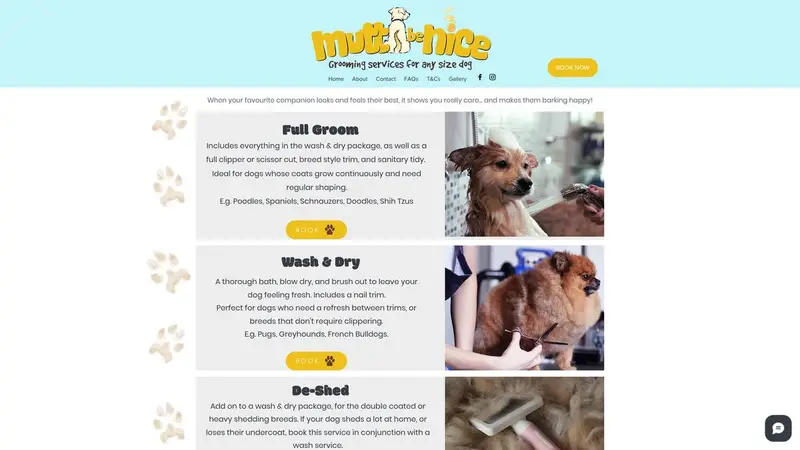 Homepage of muttsbenice.co.nz