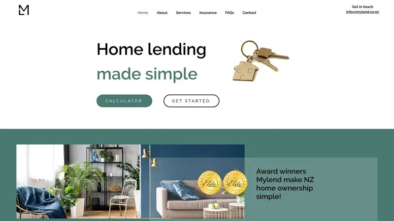 Homepage of mylend.co.nz