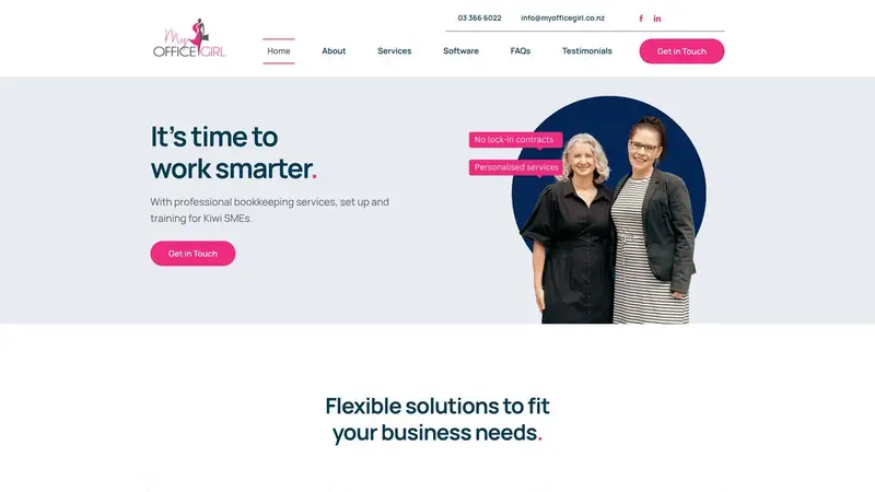 Homepage of myofficegirl.co.nz