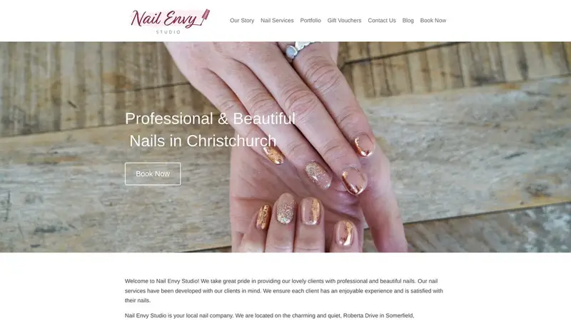 Homepage of nailenvystudio.co.nz
