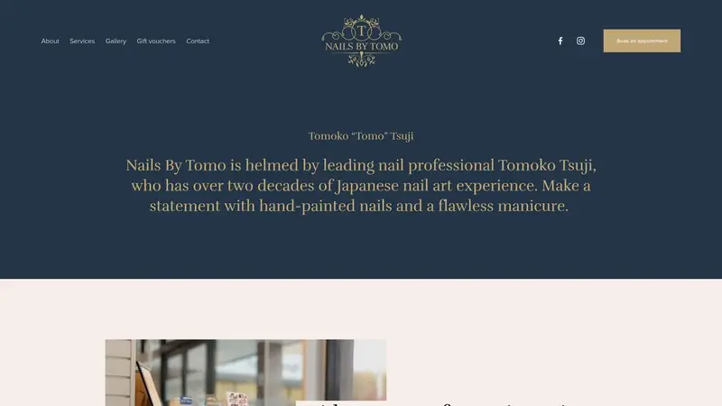 Homepage of nailsbytomo.co.nz