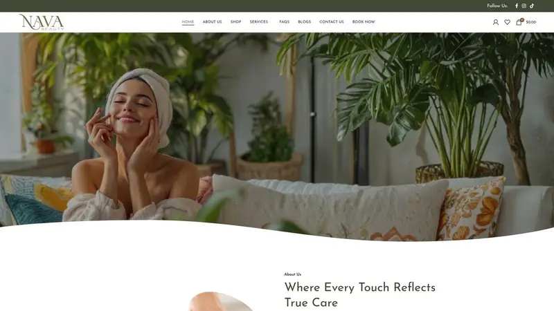 Homepage of navabeautysalon.co.nz