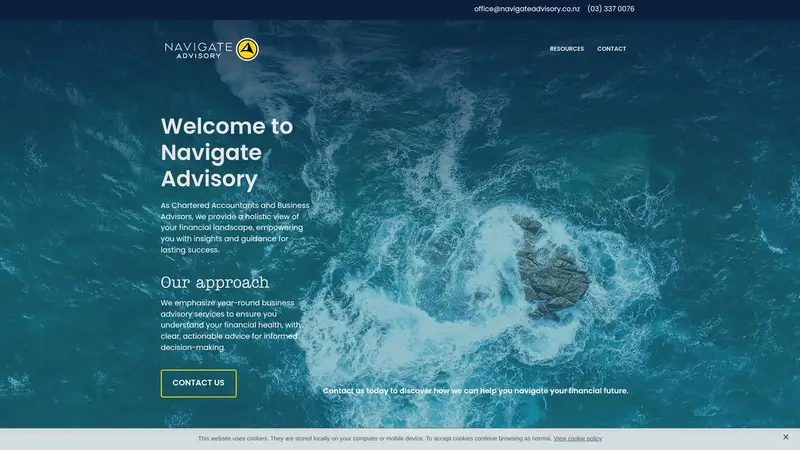 Homepage of navigateadvisory.co.nz