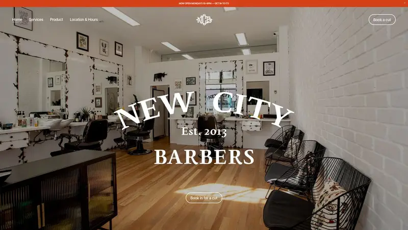 Homepage of newcitybarbers.co.nz