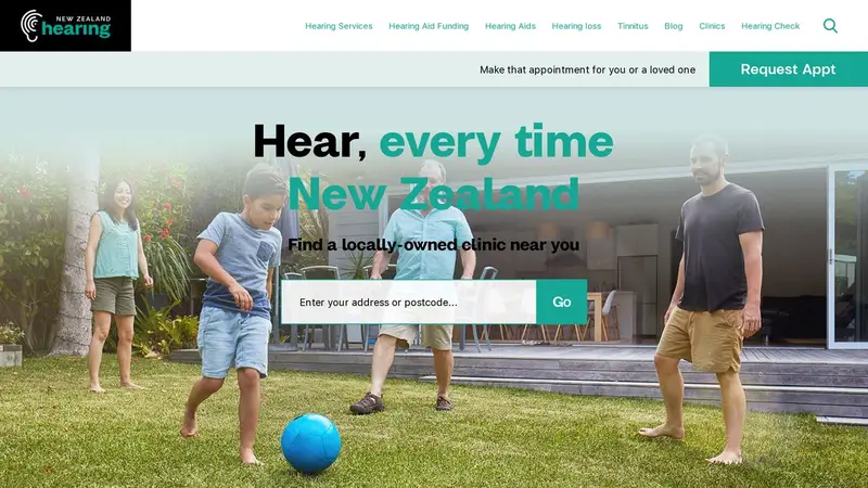 Homepage of newzealandhearing.co.nz