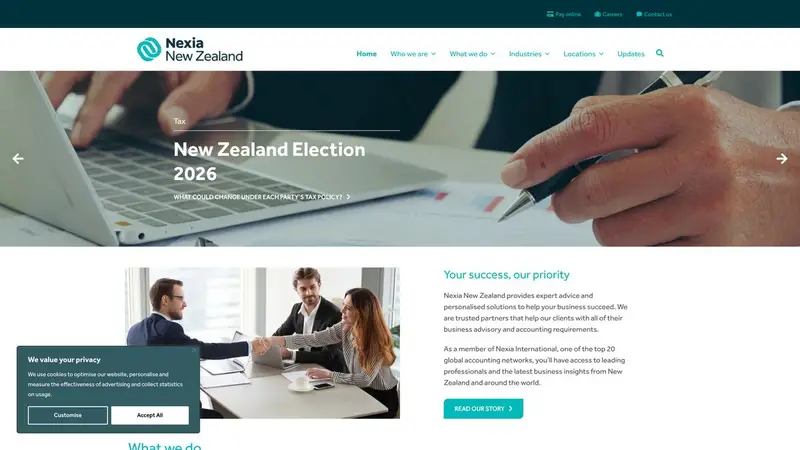Homepage of nexia.co.nz