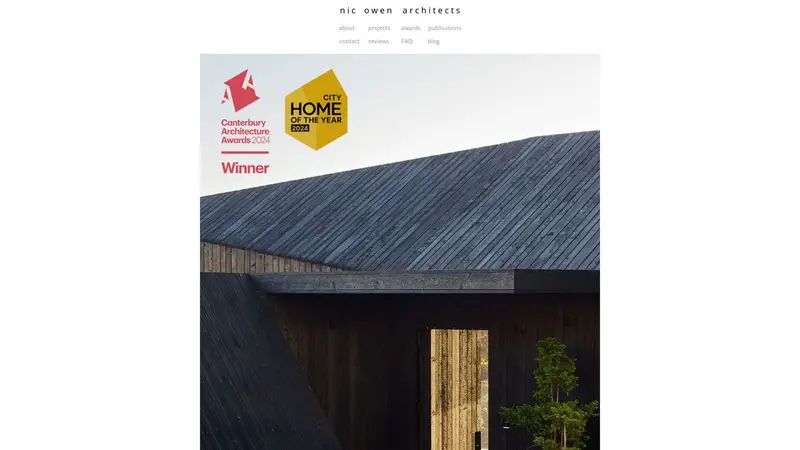 Homepage of nicowenarchitects.co.nz