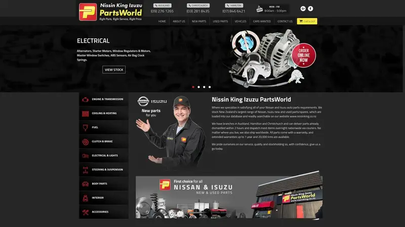 Homepage of nissinking.co.nz