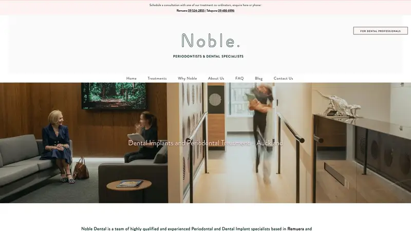 Homepage of nobledental.co.nz