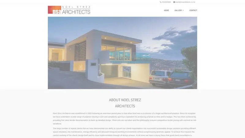 Homepage of nsarchitects.co.nz