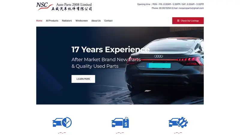 Homepage of nsc-autoparts.co.nz