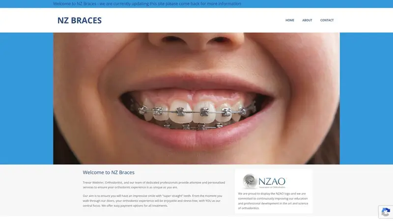 Homepage of nzbraces.co.nz