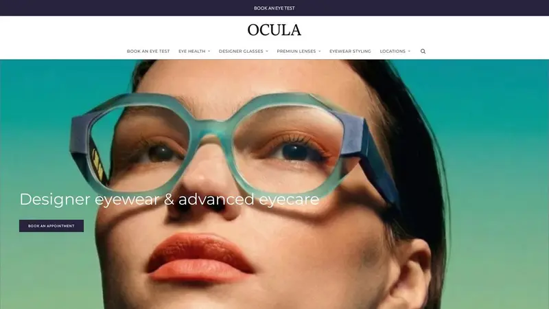 Homepage of ocula.co.nz