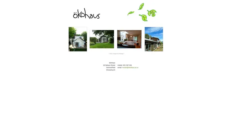 Homepage of okohaus.co.nz
