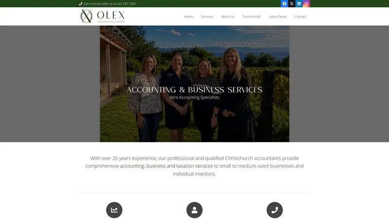 Homepage of olexaccounting.co.nz