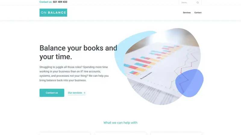 Homepage of onbalance.co.nz