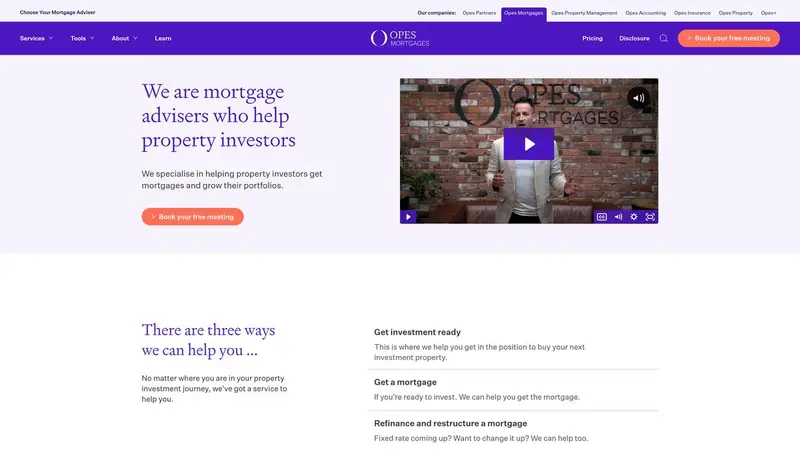 Homepage of opesmortgages.co.nz