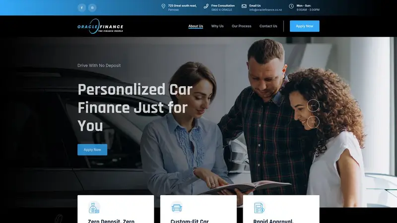 Homepage of oraclefinance.co.nz