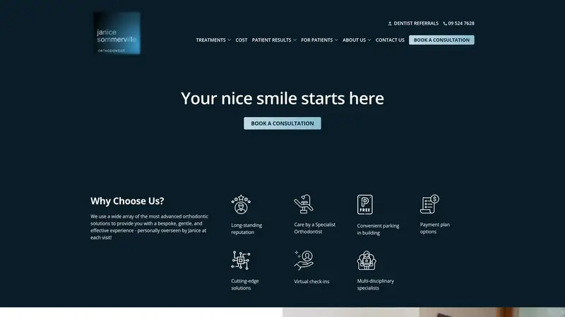Homepage of orthodontist.net.nz