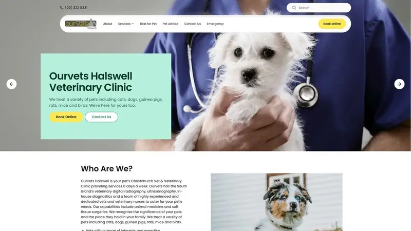 Homepage of ourvetshalswell.co.nz