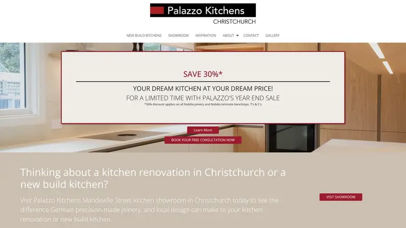 Homepage of palazzokitchenschristchurch.nz