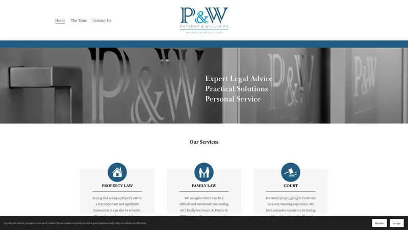 Homepage of pandw.co.nz