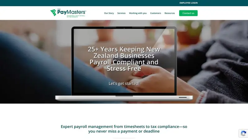 Homepage of paymasters.co.nz