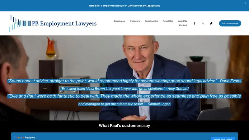 Homepage of pblaw.nz
