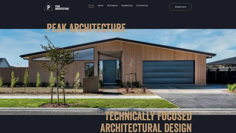 Homepage of peakarchitecture.co.nz