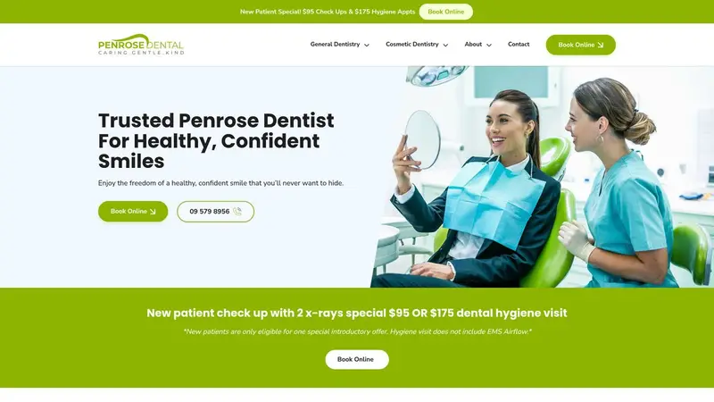 Homepage of penrosedental.co.nz