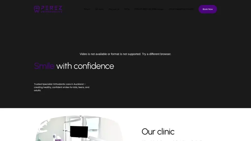 Homepage of perezorthodontics.co.nz