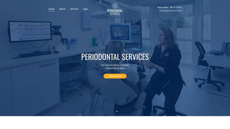 Homepage of perioservices.co.nz