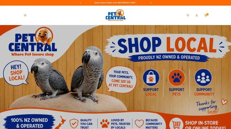 Homepage of petcentral.co.nz