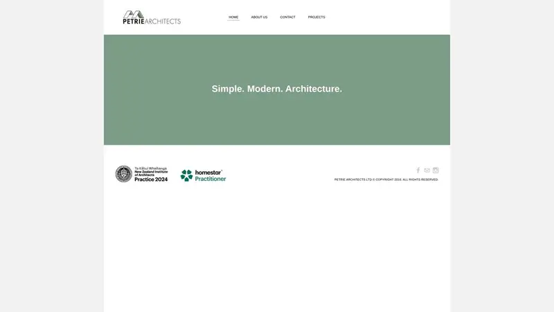 Homepage of petriearchitects.co.nz