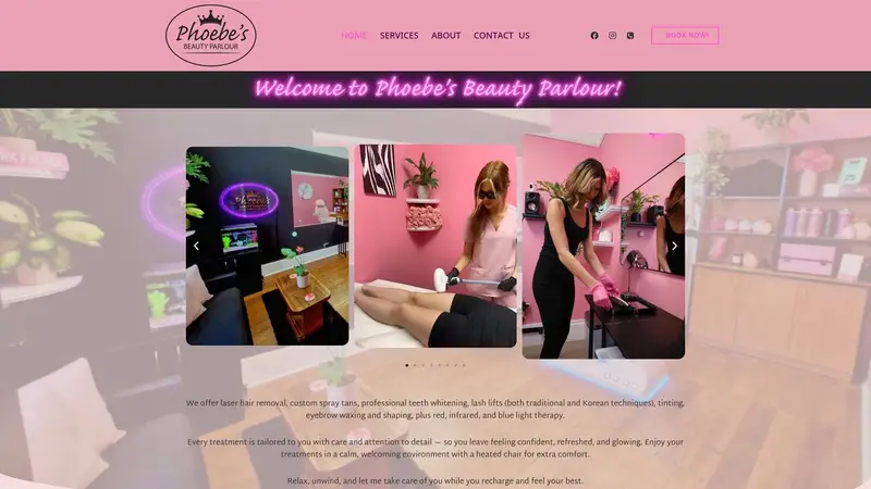 Homepage of phoebesbeautyparlour.co.nz