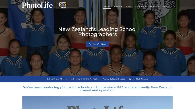 Homepage of photolife.co.nz