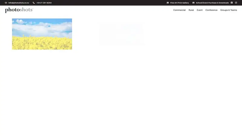 Homepage of photoshots.co.nz