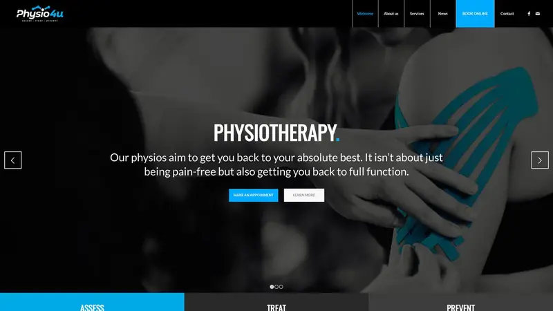 Homepage of physio4u.co.nz